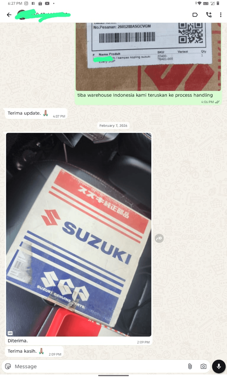 Langkah 5 – Terima tracking dan pantau penghantaran ke Malaysia